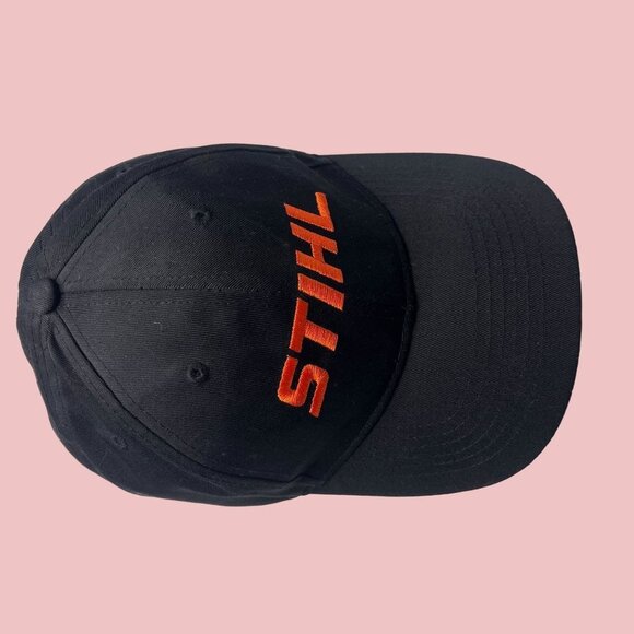 Stihl Hat Cap Snap Back Black Orange Adult Power Tools Chainsaw Embroidered Mens - Picture 5 of 9